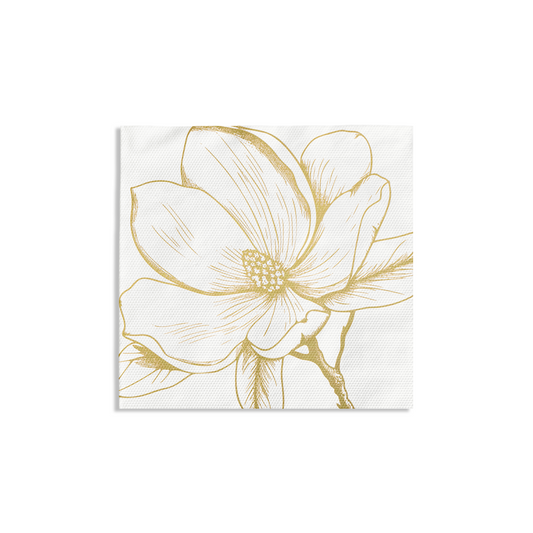 Gold Magnolia Cocktail Napkin