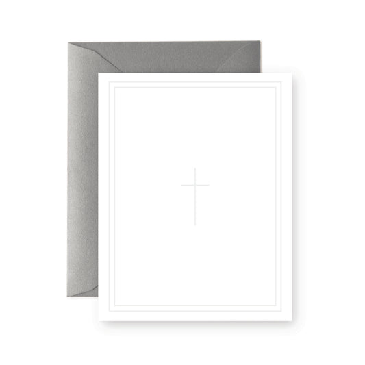 White Cross Greeting Card