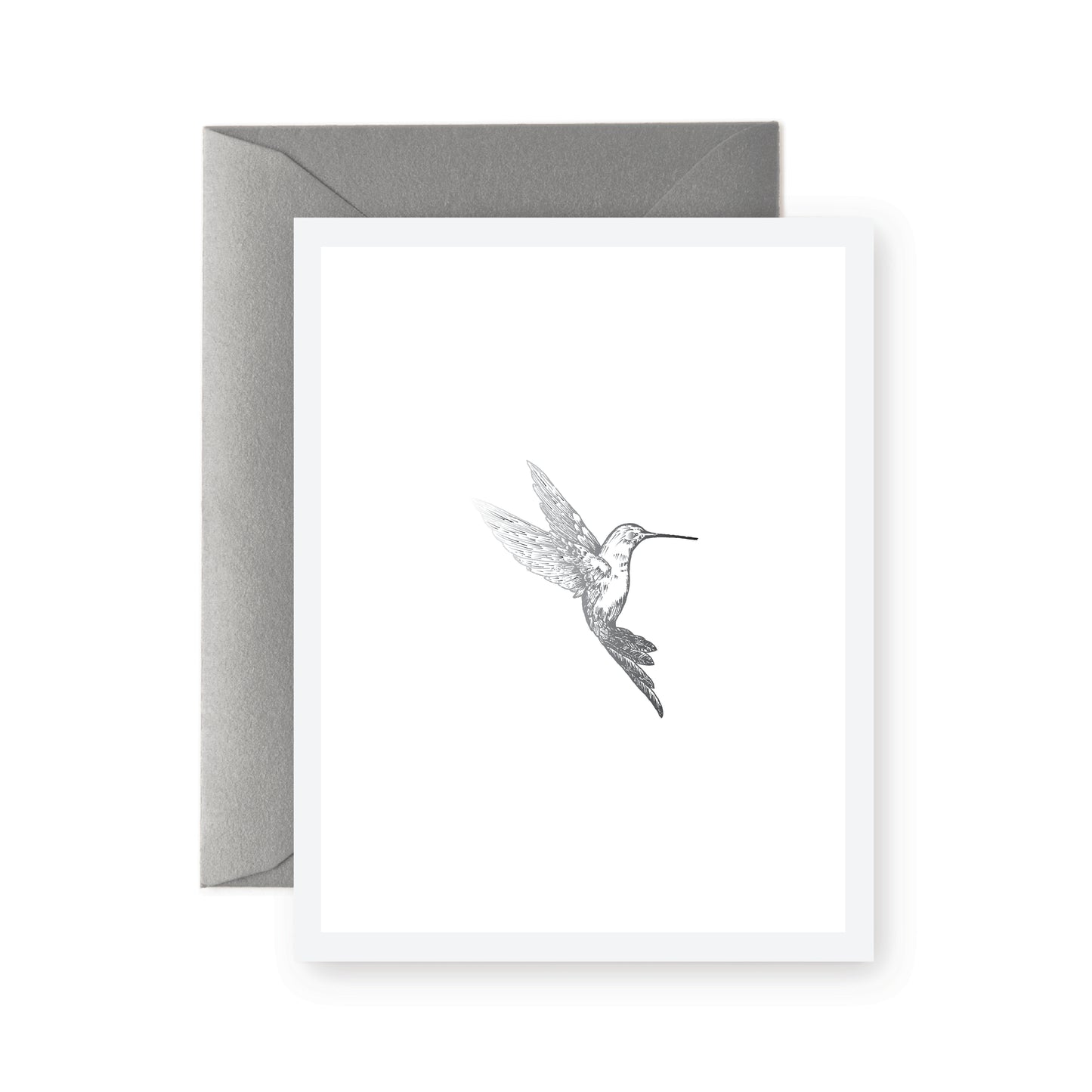 Silver Hummingbird Greeting Card