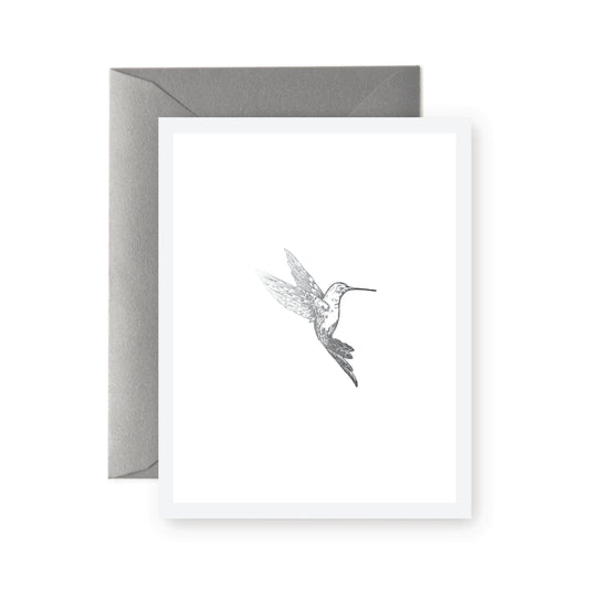Silver Hummingbird Greeting Card
