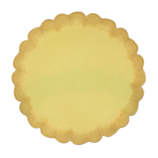 Individuales Vivi Amarillo con Bordado Set de 4 - 100% Lino