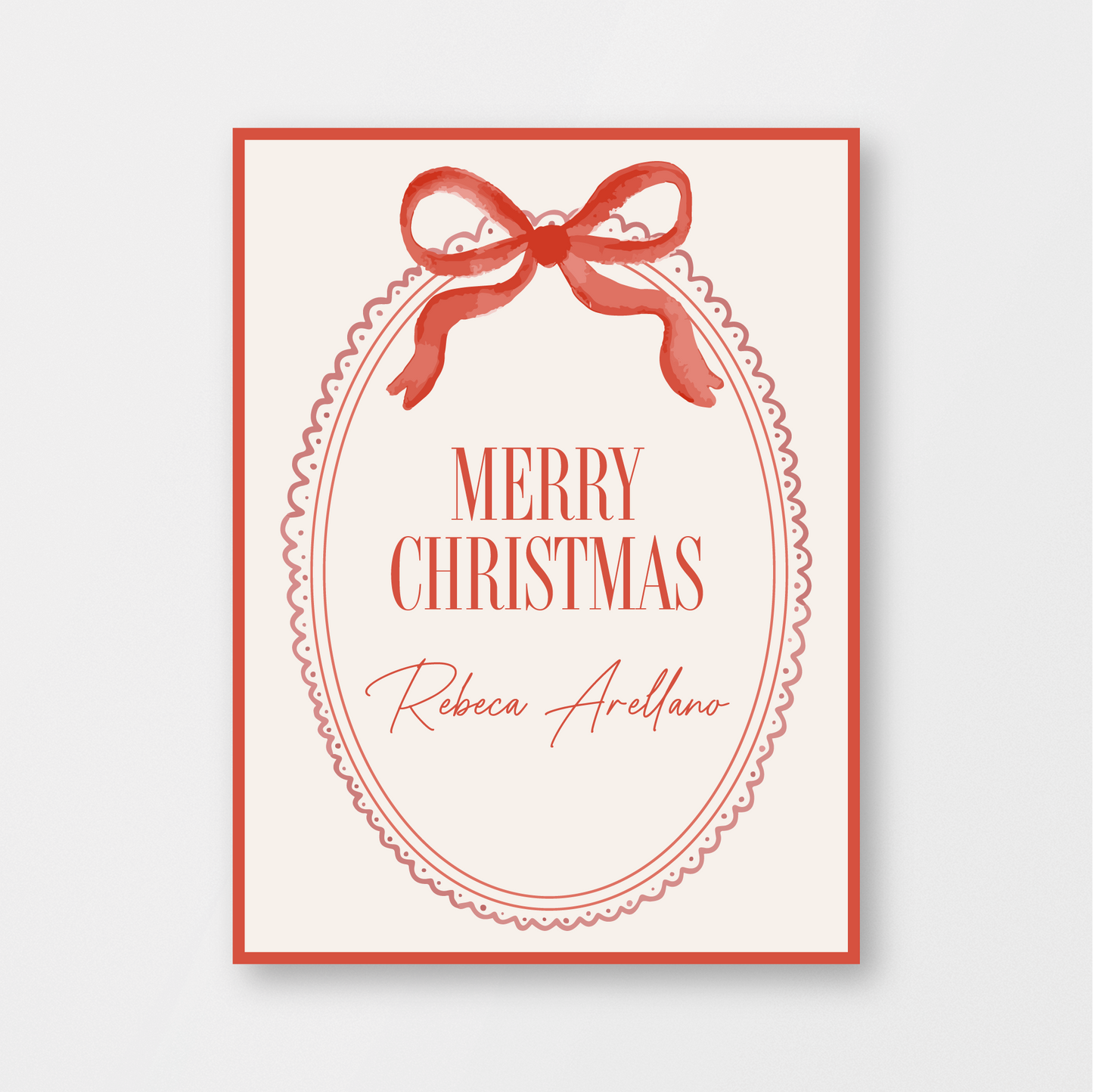 Vintage Red Bow Card