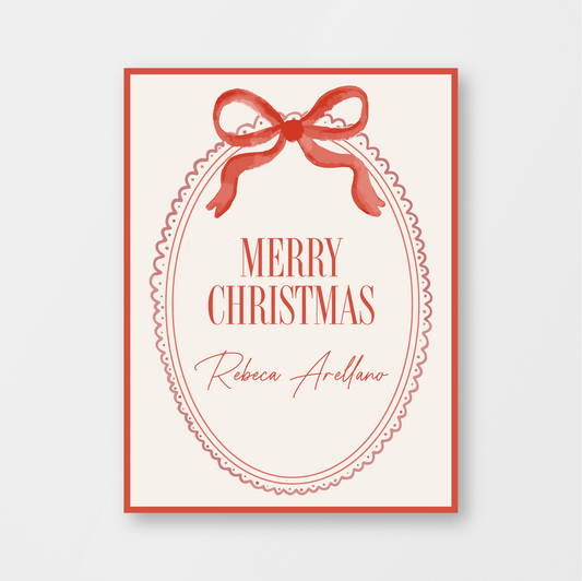 Vintage Red Bow Card