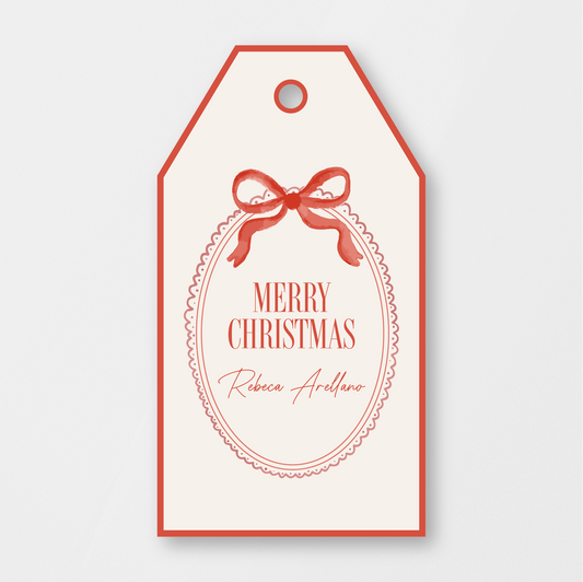 Vintage Red Bow Tag