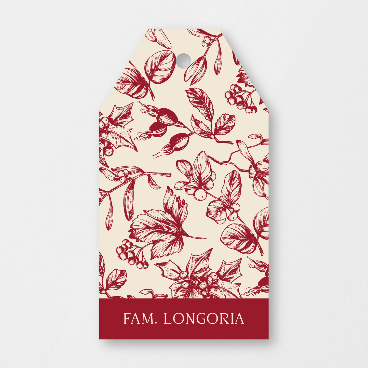 Winter Red Botanicals Tag
