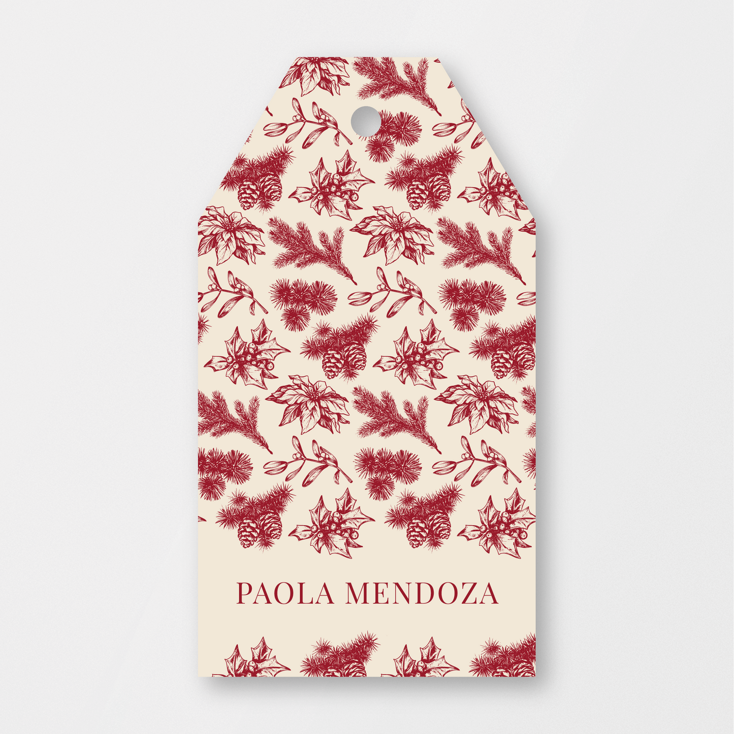 Winter Red Florals Tag