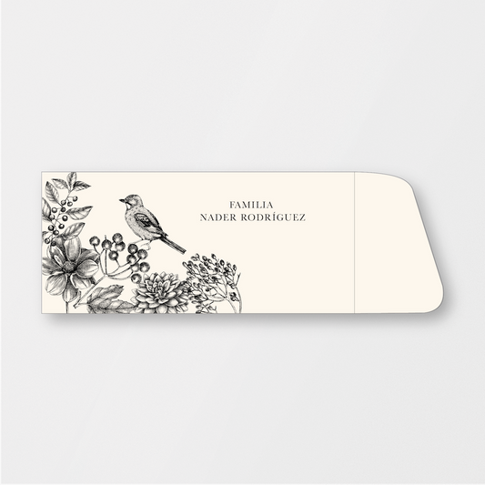 Black and Cream Birds Money Holder