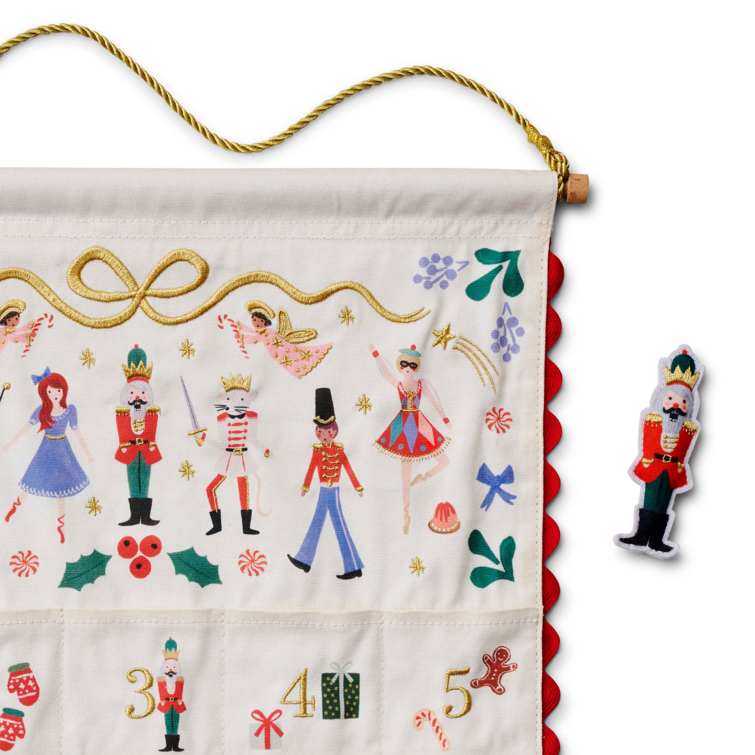 Nutcracker Embroidered Hanging Advent Calendar