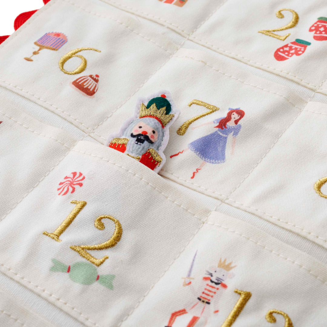 Nutcracker Embroidered Hanging Advent Calendar