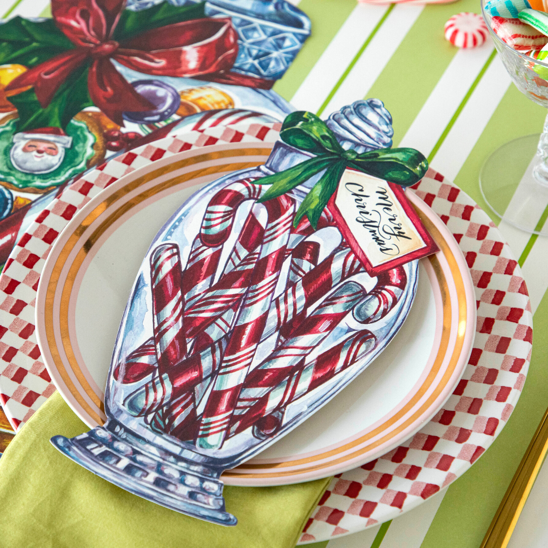 Candy Cane Jar Table Accent