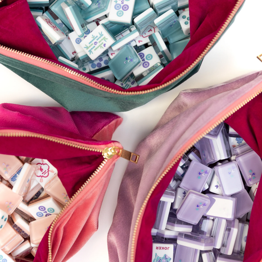 Classic Mahjong Tile Teal (With velvet bag)