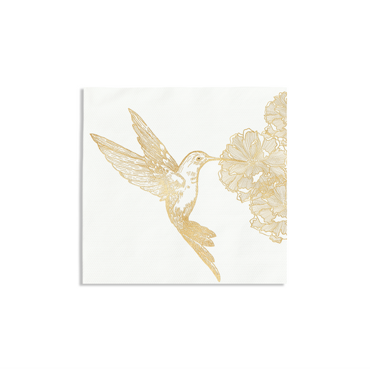 FLORAL HUMMINGBIRD COCKTAIL NAPKIN