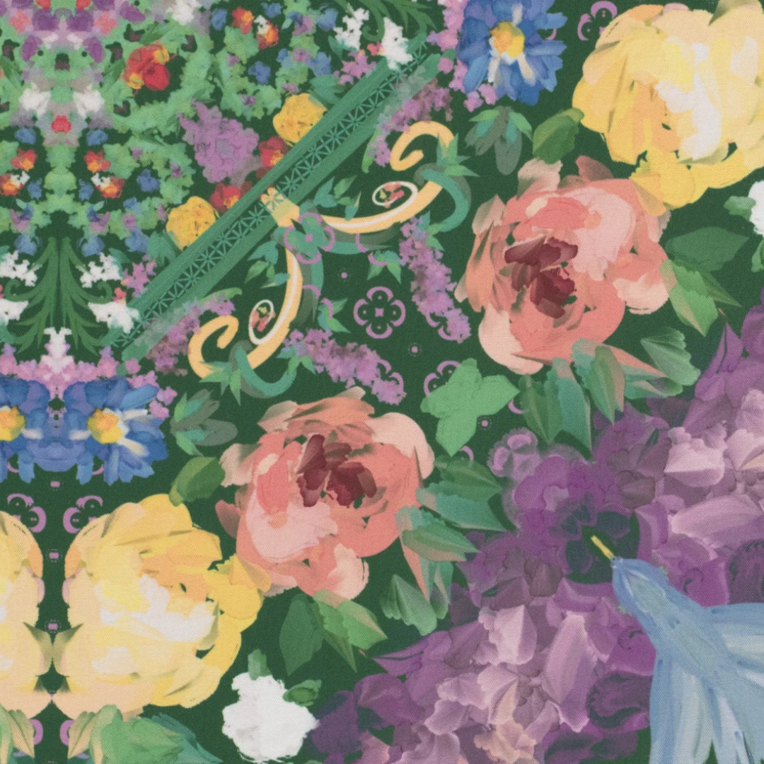 Deep Green Garden Party Mahjong Mat - Miss Mahjong