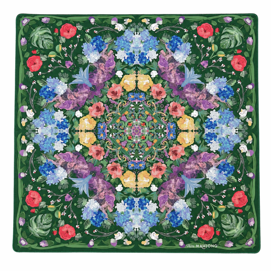 Deep Green Garden Party Mahjong Mat - Miss Mahjong