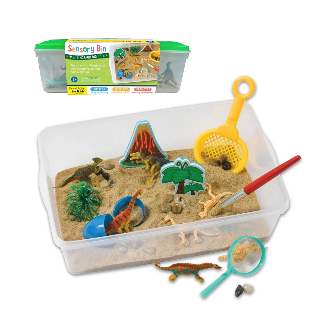 Sensory Bin Dino Dig