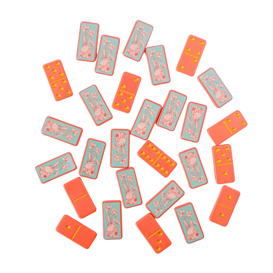 Fairy House Toile Domino Set