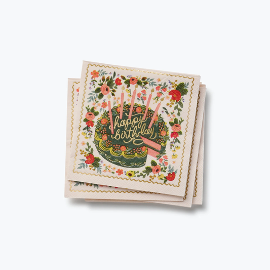 Floral Cake Cocktail Napkins