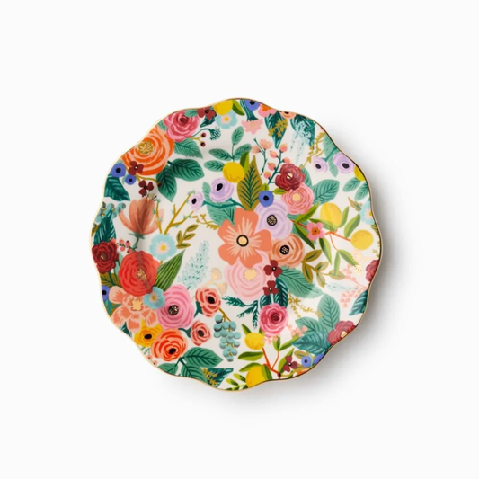 Garden Party Porcelain Dessert Plate Set