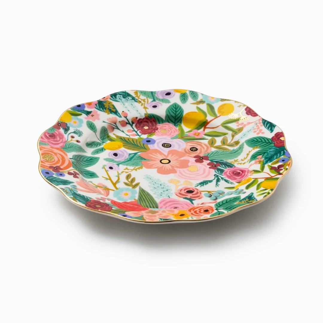 Garden Party Porcelain Dessert Plate Set