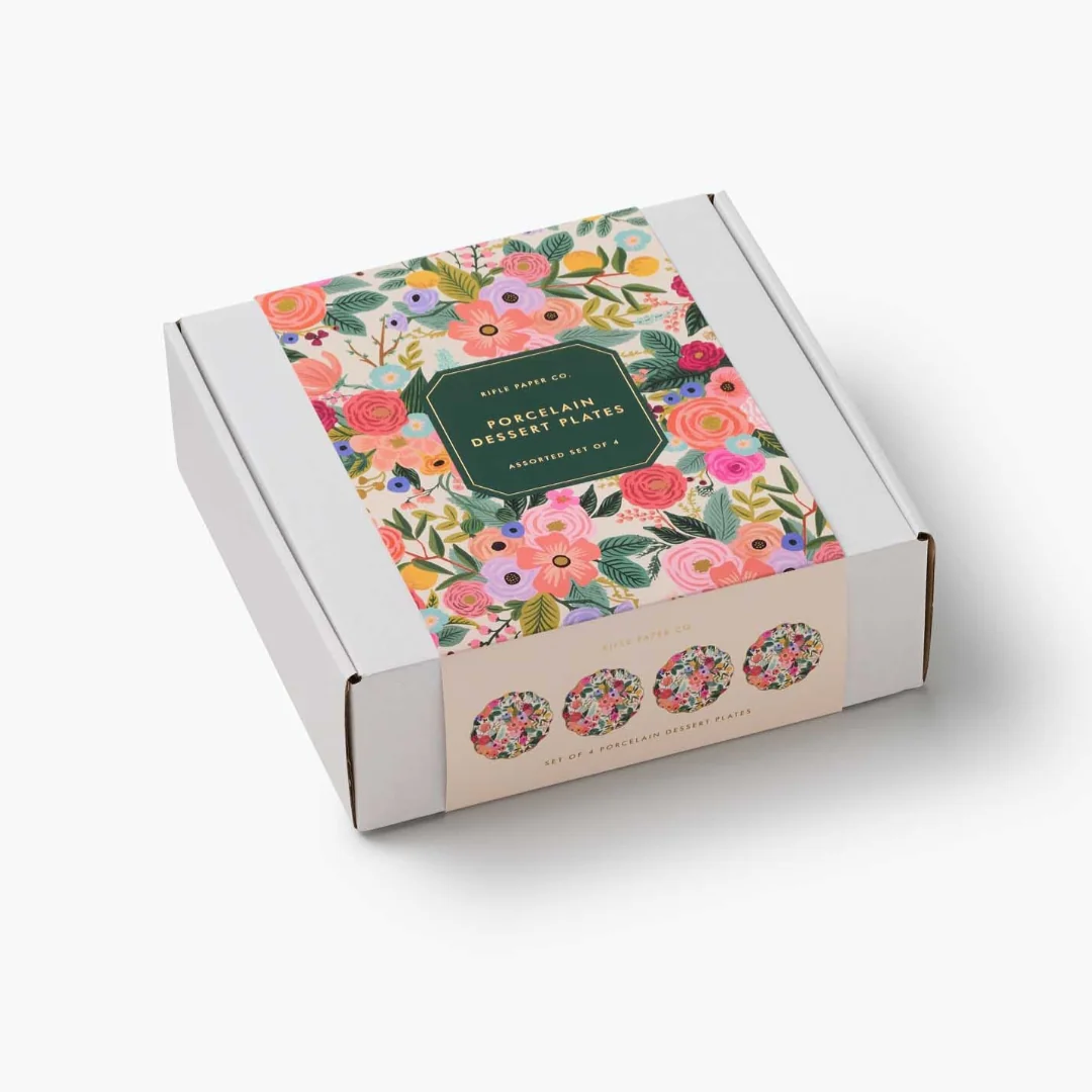 Garden Party Porcelain Dessert Plate Set