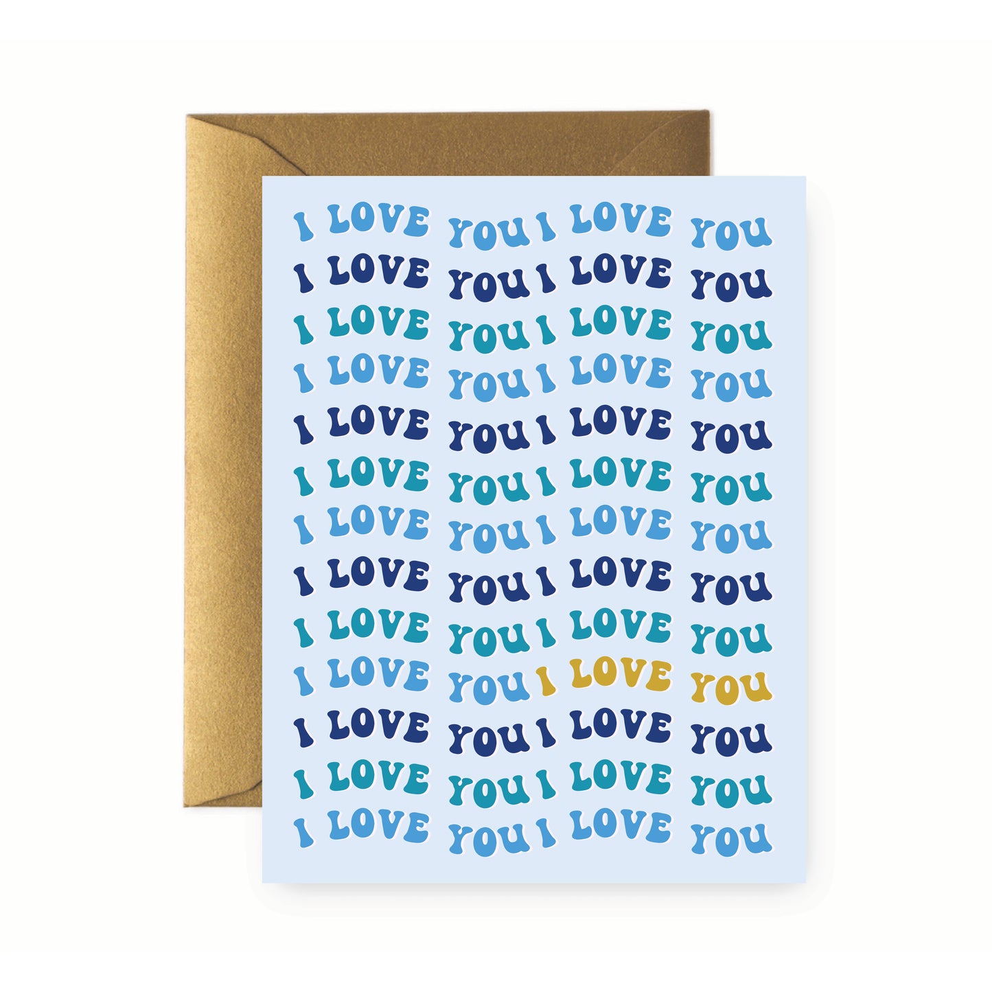 Blue I Love You Greeting Card
