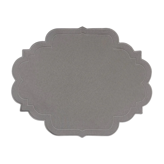 Individuales Hannah en Algodon Gris con Bordado Set de 4