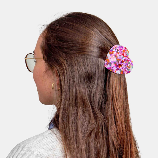 Hair Claw - Heart Multicolor