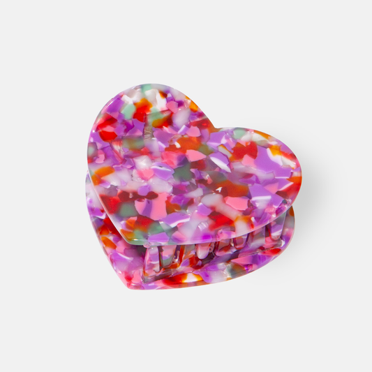Hair Claw - Heart Multicolor