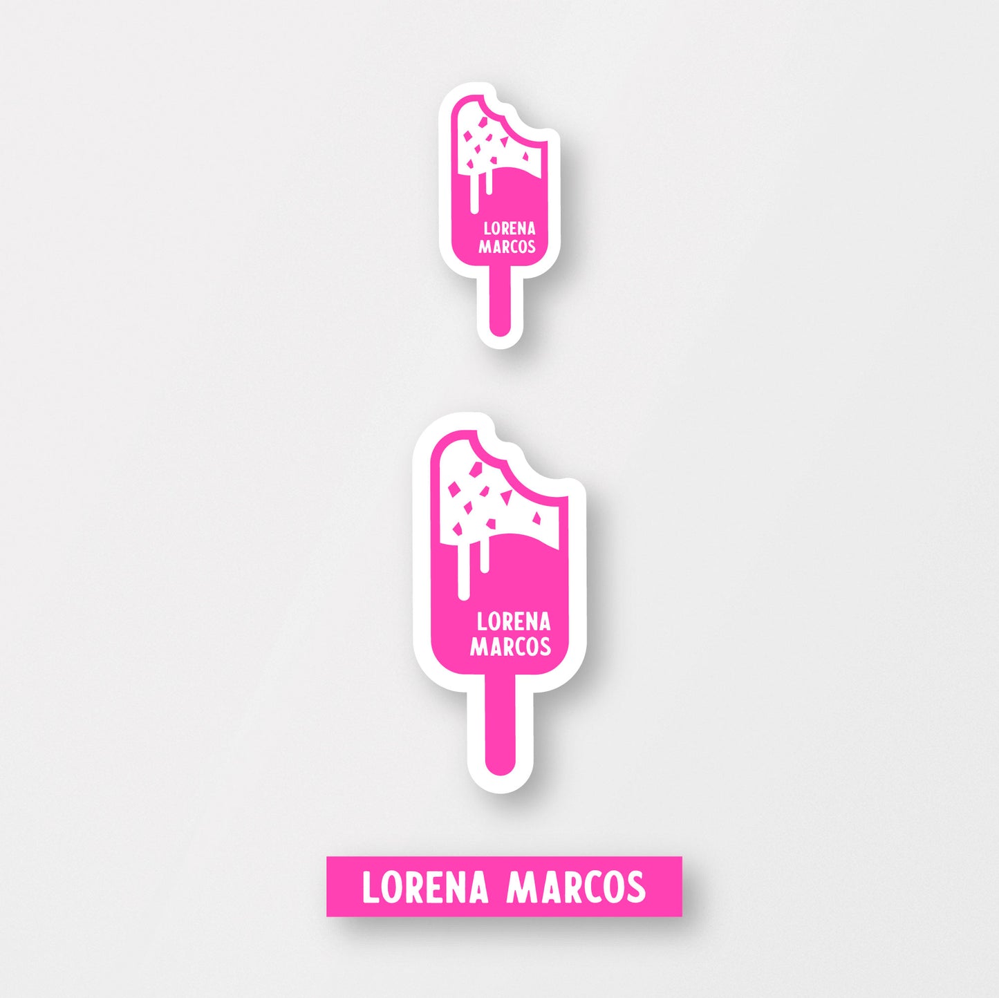 Hot Pink Popsicle Stickers