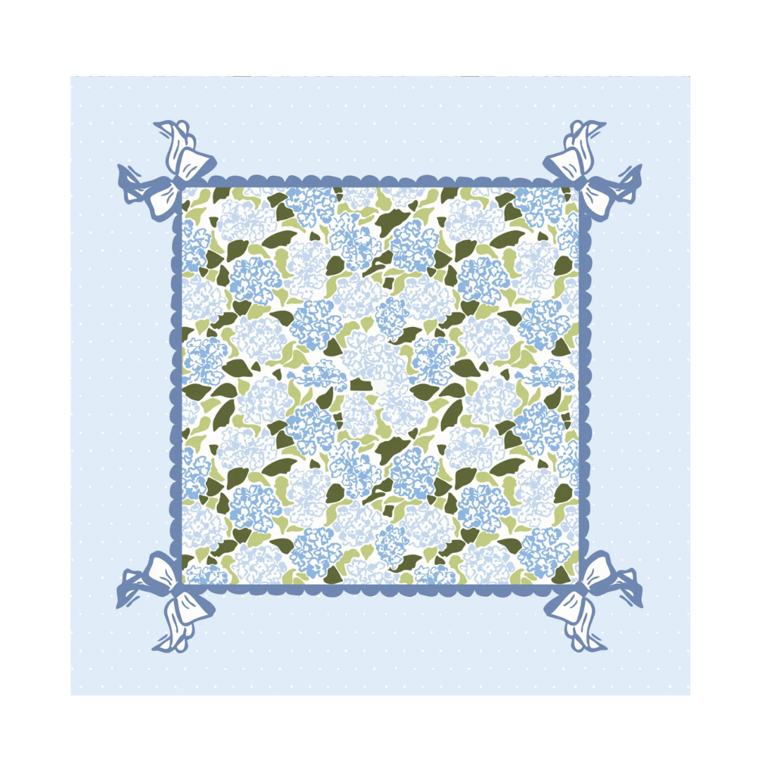 Hydrangea Mahjong Playing Mat