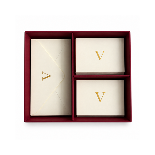 Red Wine Initial Stationery Box