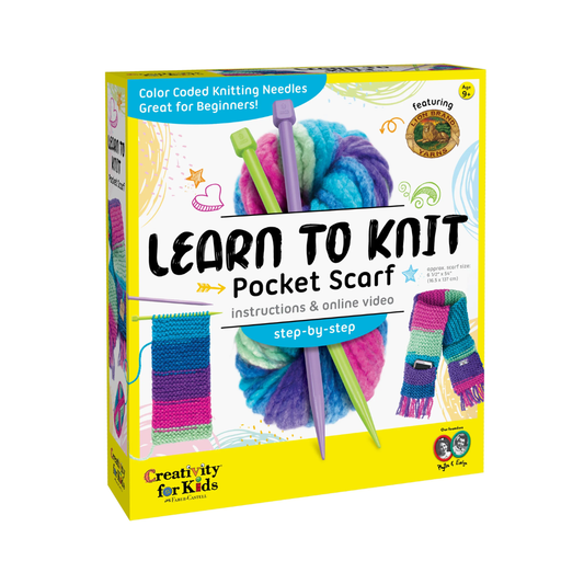 Learn to Knit Pocket Scarf