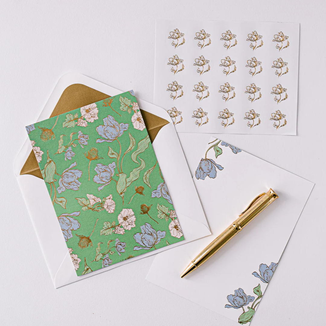 Les Fleurs Parisiennes Luxury Stationery Set (Green)