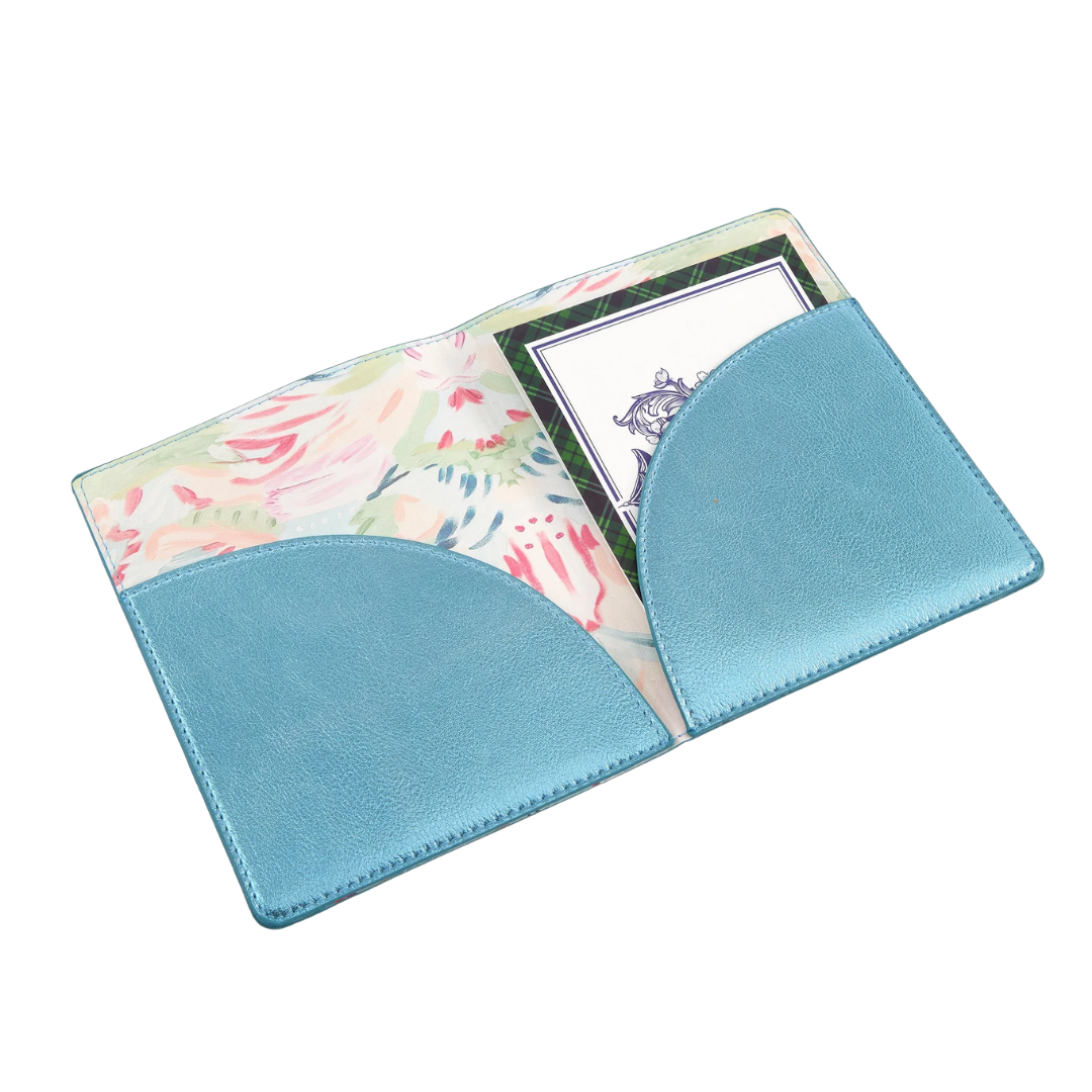 Metallic Light Blue Mahjong Card Folio