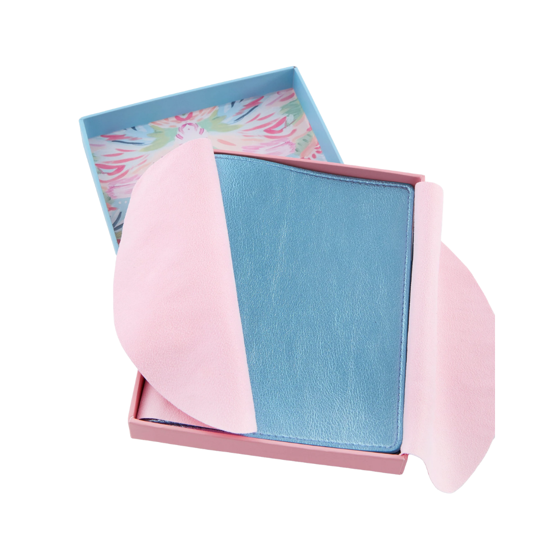 Metallic Light Blue Mahjong Card Folio
