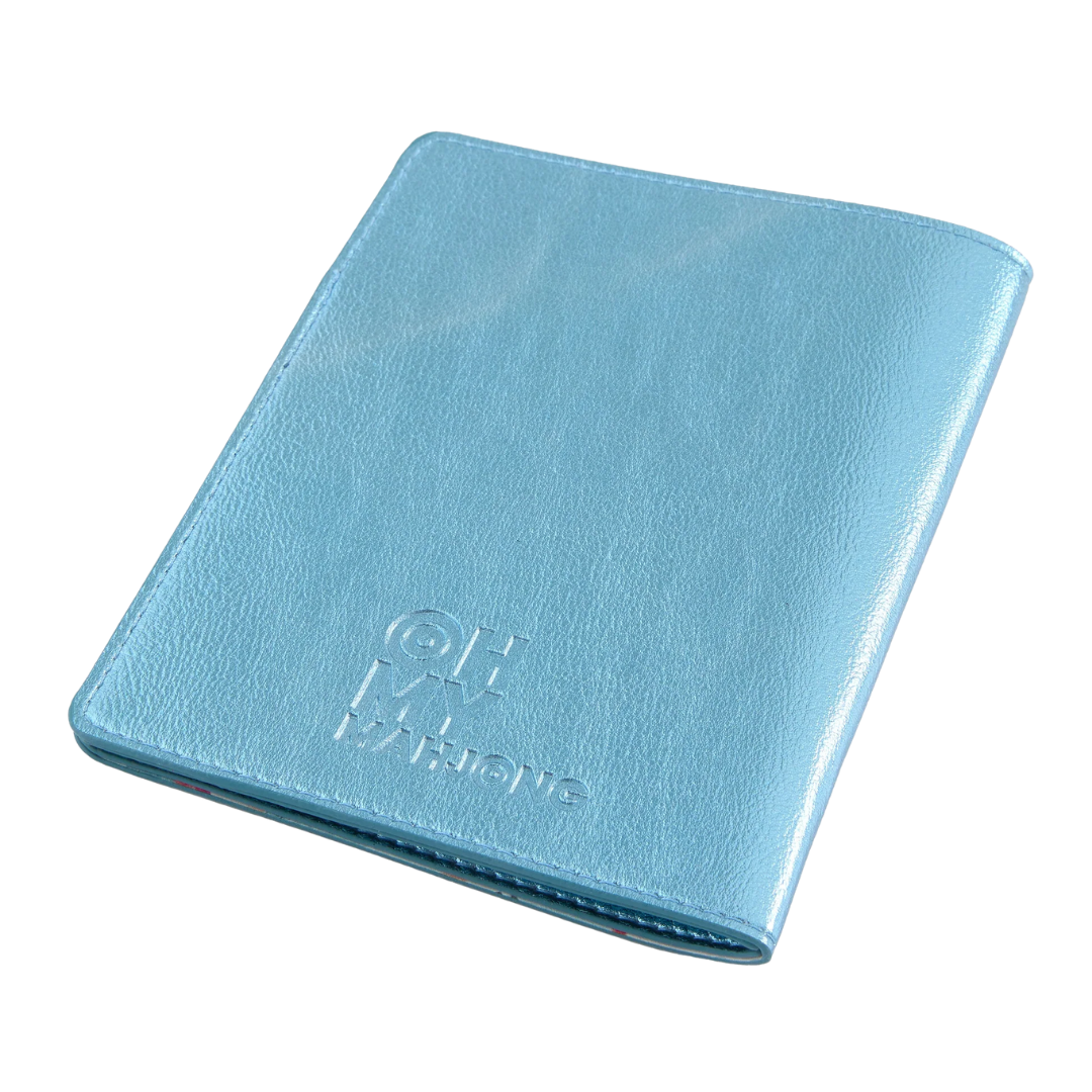Metallic Light Blue Mahjong Card Folio