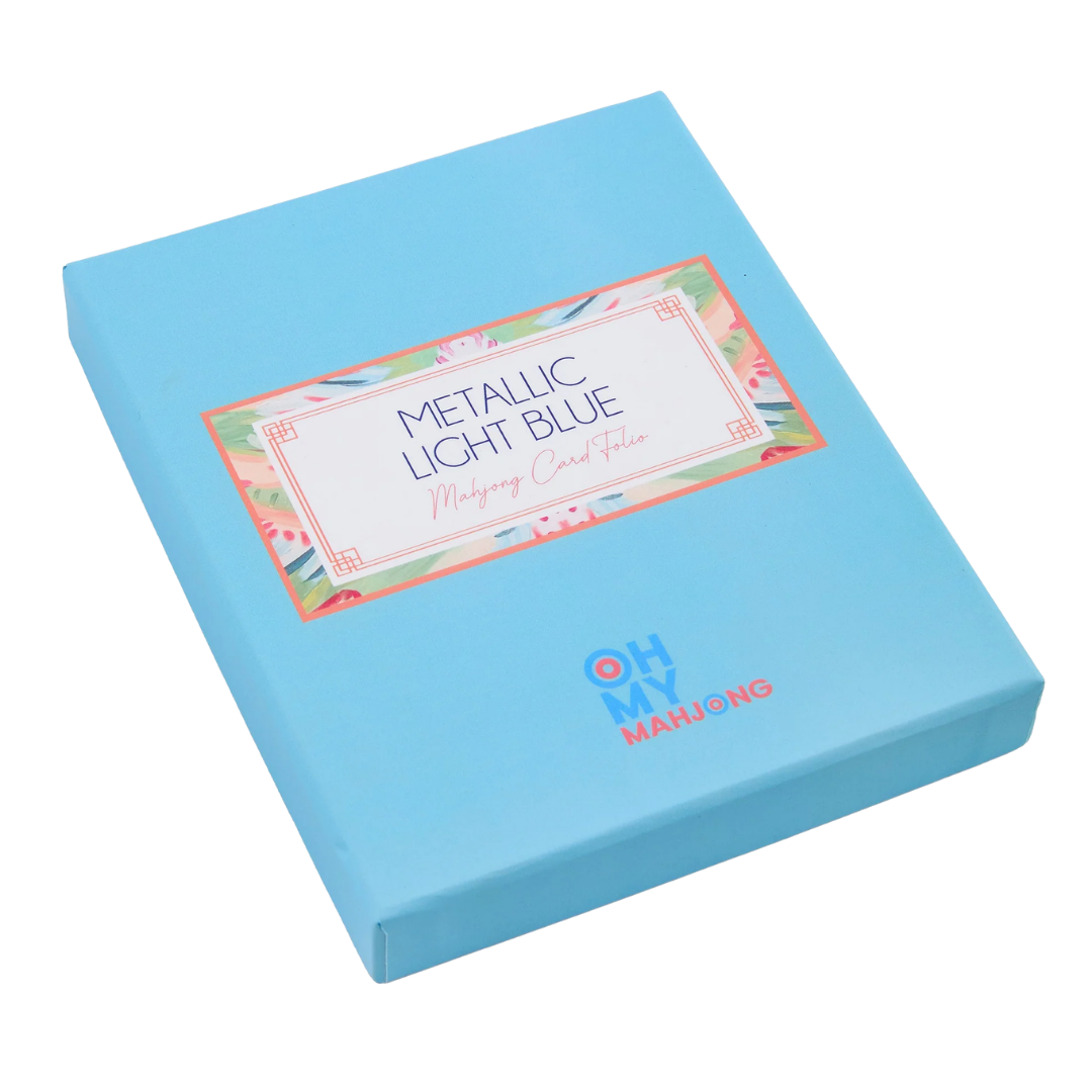 Metallic Light Blue Mahjong Card Folio