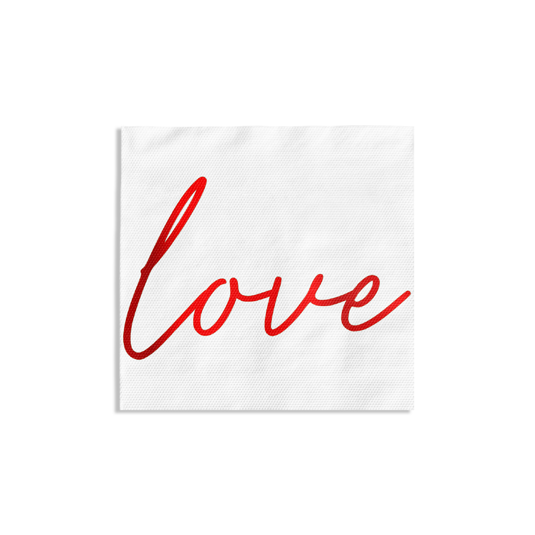 Love White Cocktail Napkin