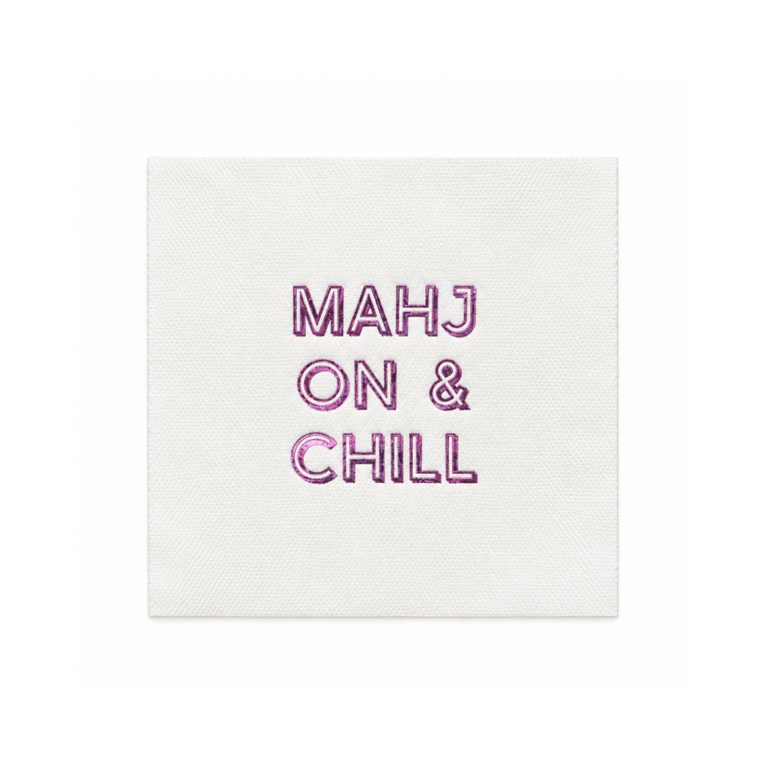 Mahjong napkins - White