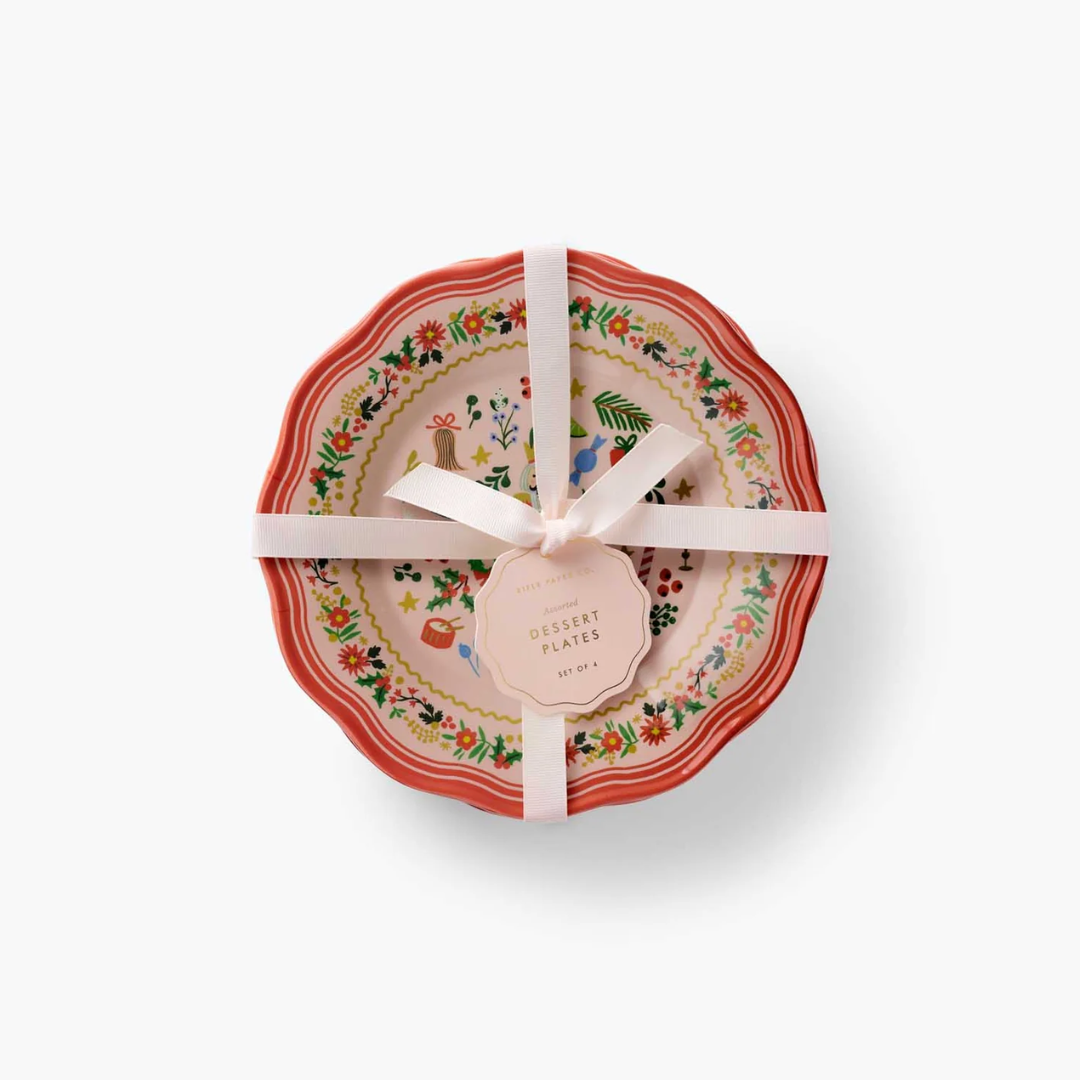 Holly Jolly Nutcracker Melamine Assorted Dessert Plates