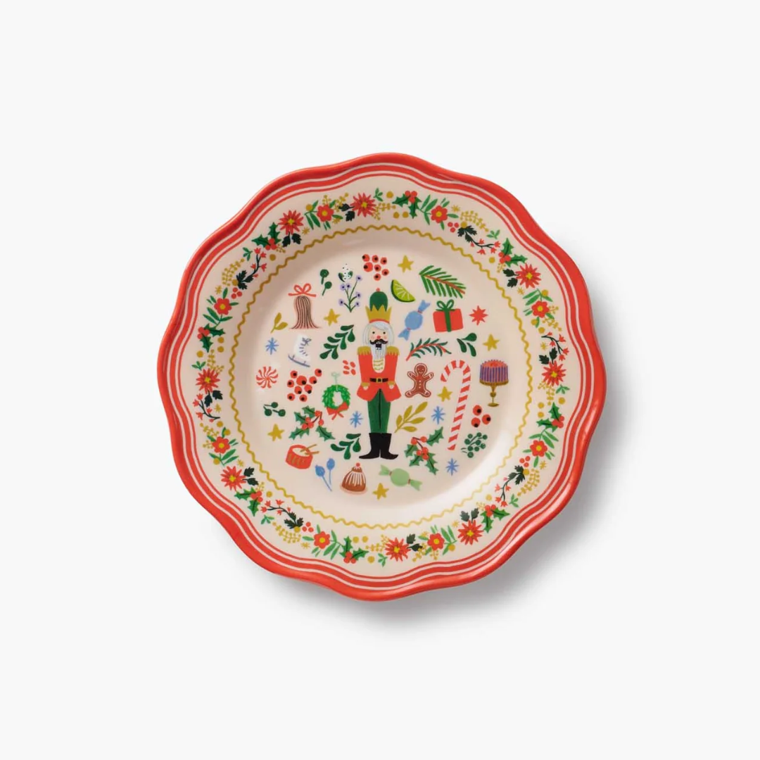 Holly Jolly Nutcracker Melamine Assorted Dessert Plates