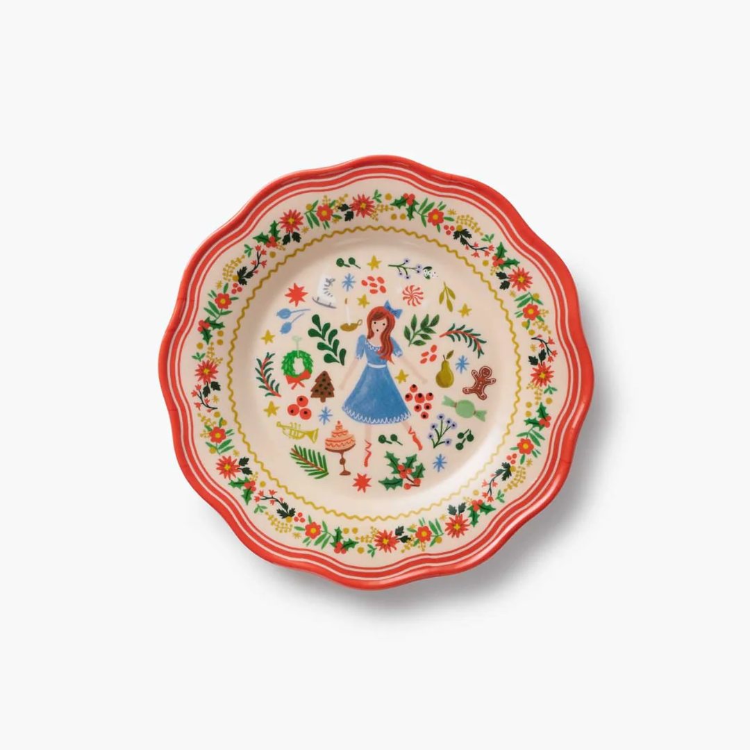 Holly Jolly Nutcracker Melamine Assorted Dessert Plates