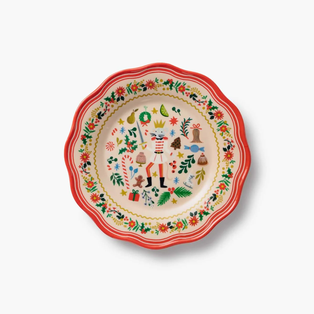 Holly Jolly Nutcracker Melamine Assorted Dessert Plates