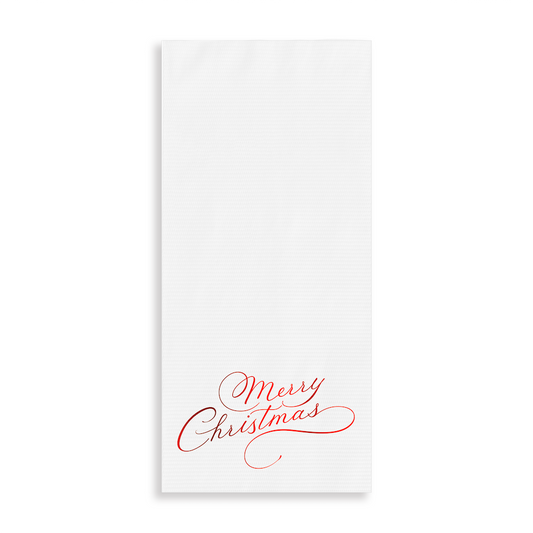 Vintage Merry Christmas / Red Guest Towel