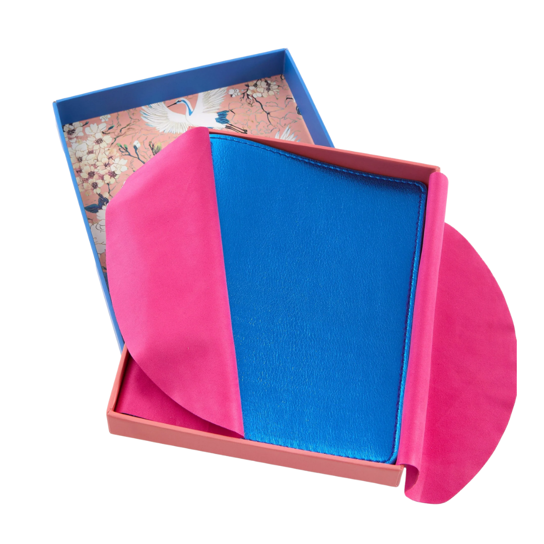 Metallic Blue Mahjong Card Folio