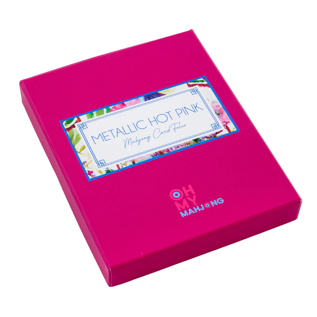 Metallic Hot Pink Mahjong Card Folio