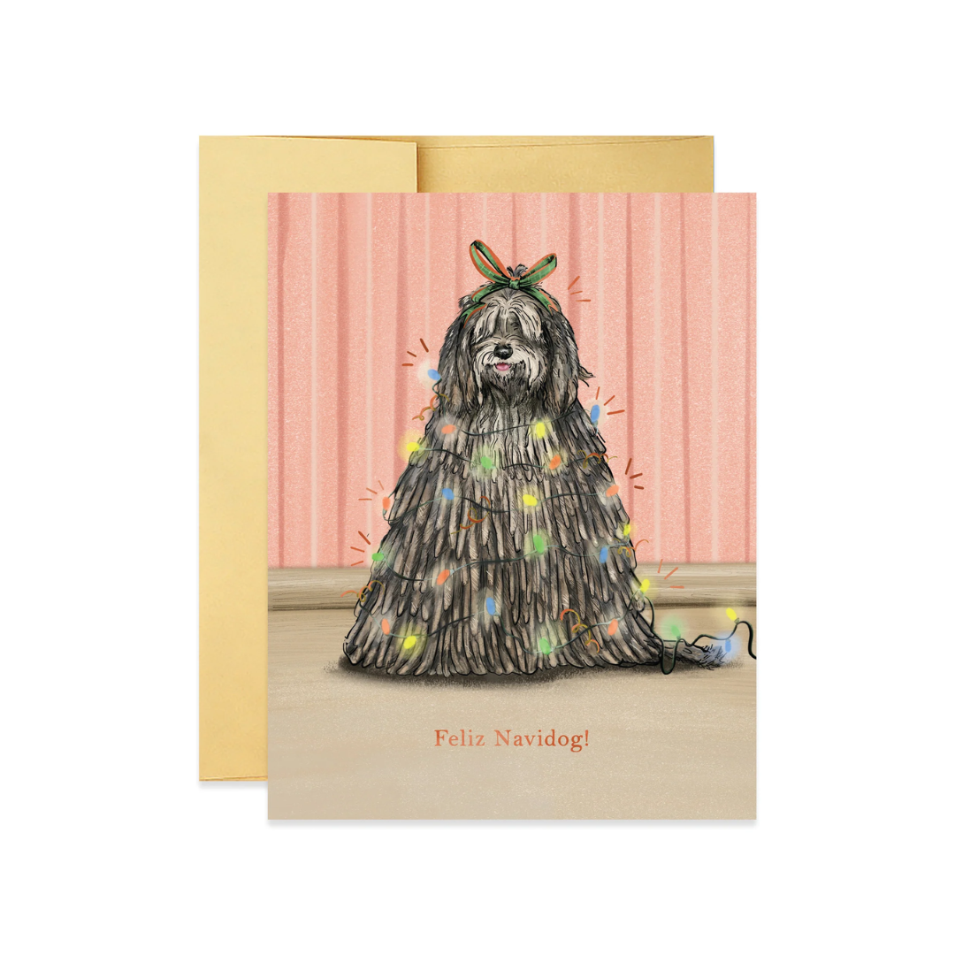 Dog Christmas Tree Card