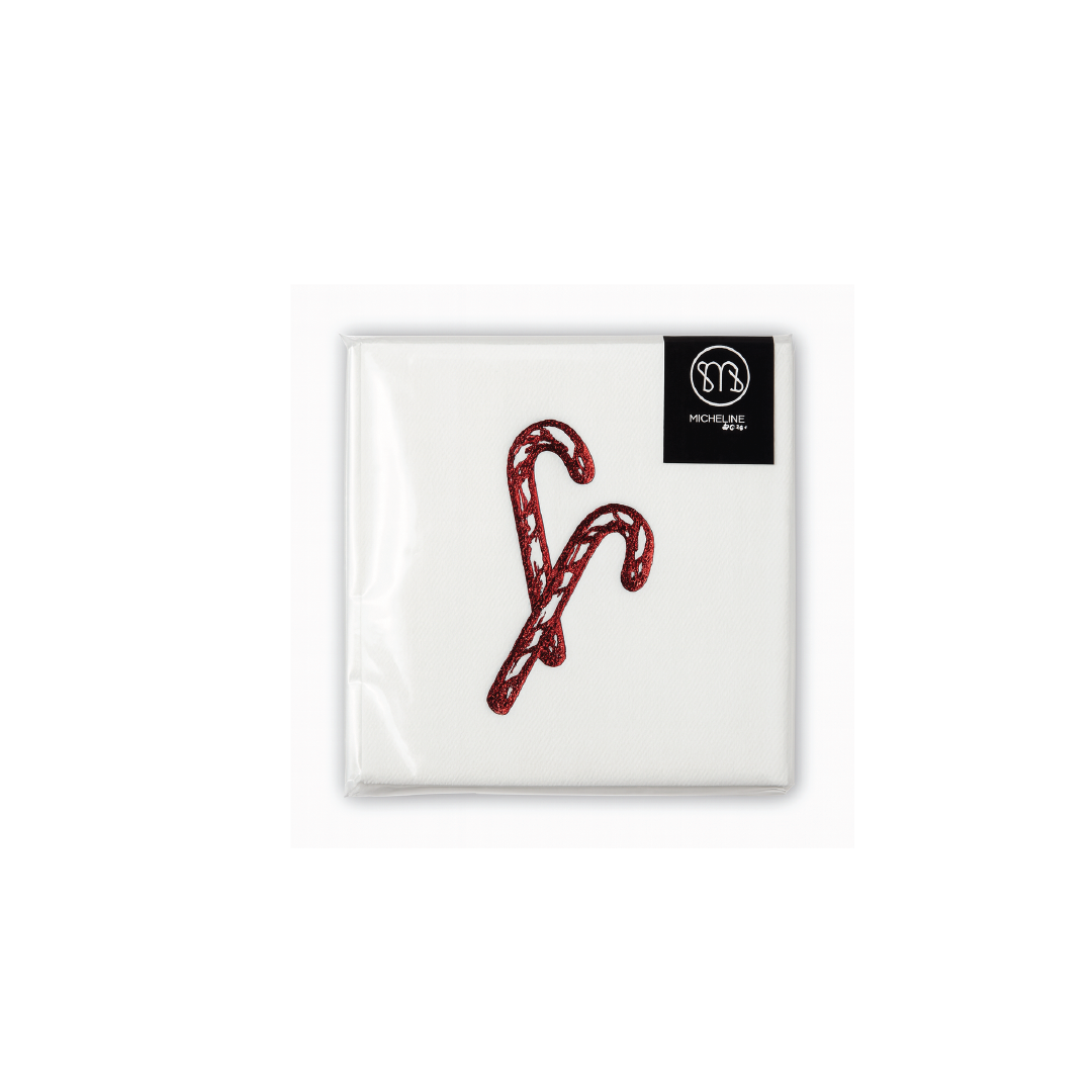 Candy Cane Premium Napkin / Red foil