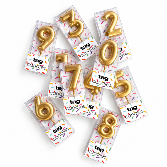 Metallic Digit Candle - Gold