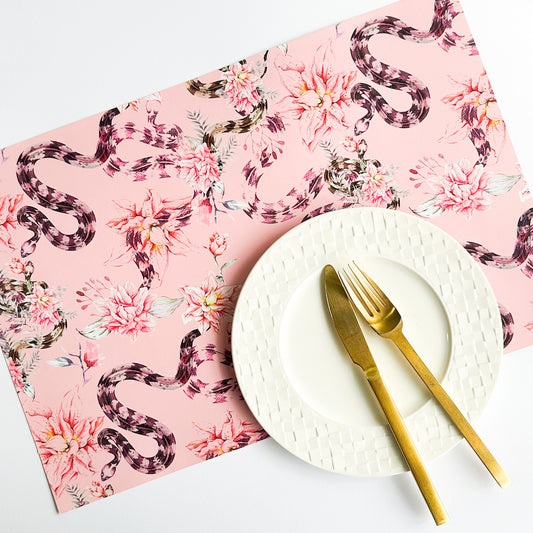 Pink Snake Placemats Laura Cantu + Micheline Limited Edition